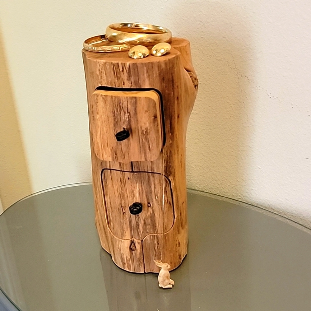 Artisan made wood trinket box